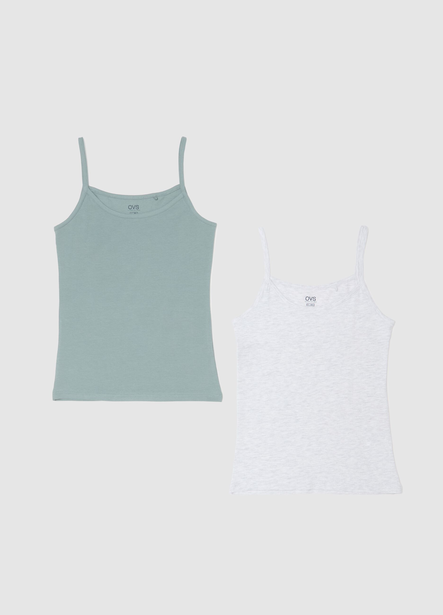 Two-pack stretch cotton vests