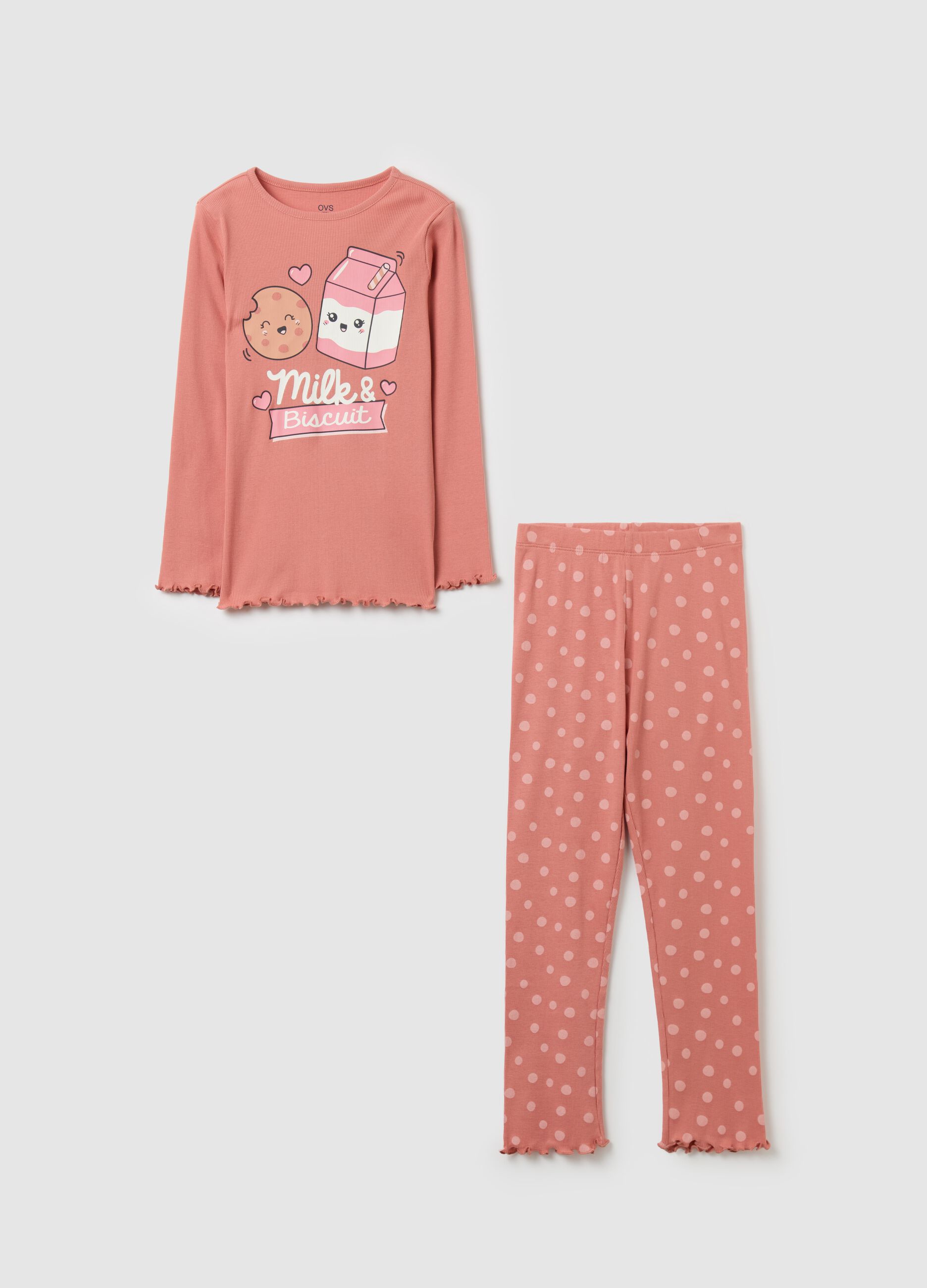 Pyjamas in organic cotton with "Milk & Biscuit" print