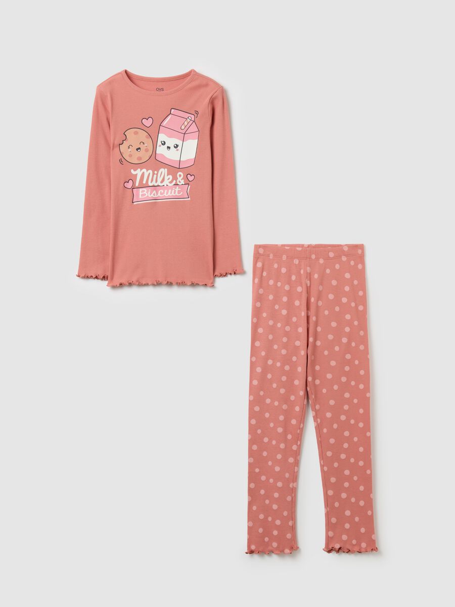 Pigiama in cotone bio stampa "Milk & Biscuit"_0