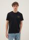 Black printed T-shirt in pure cotton, regular fit_0