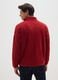 Red fleece regular fit sweatshirt with zipper_2