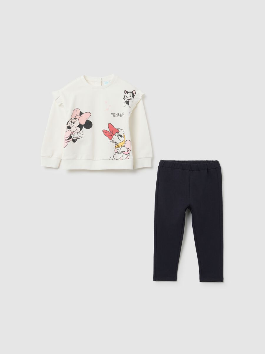 Completo da bambina in cotone bianco regular fit_0