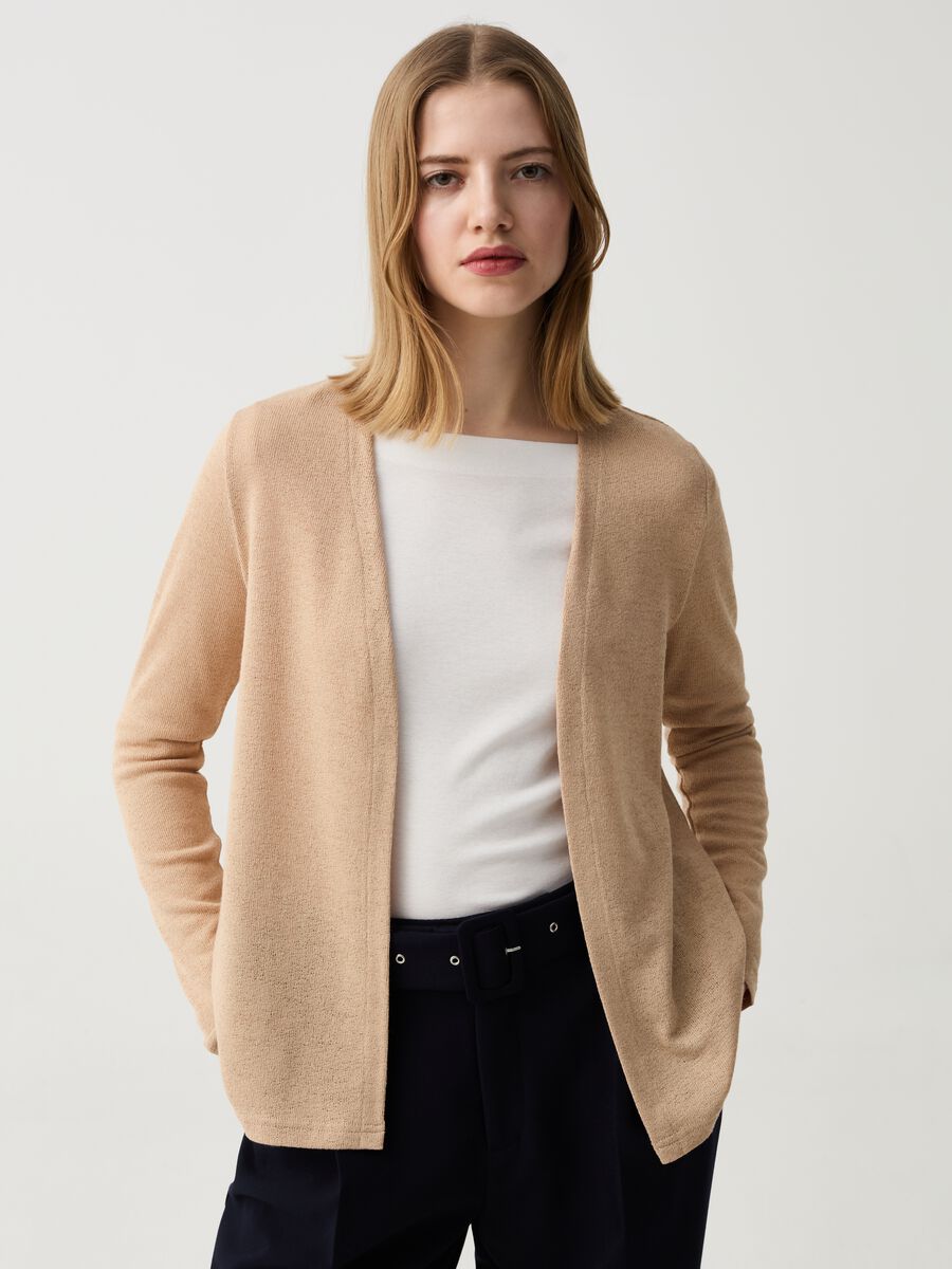 Open mélange cardigan_0