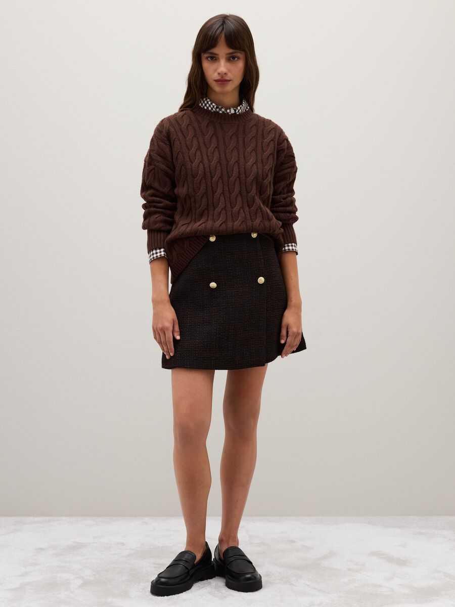 Maglione in misto lana marrone regular fit_1