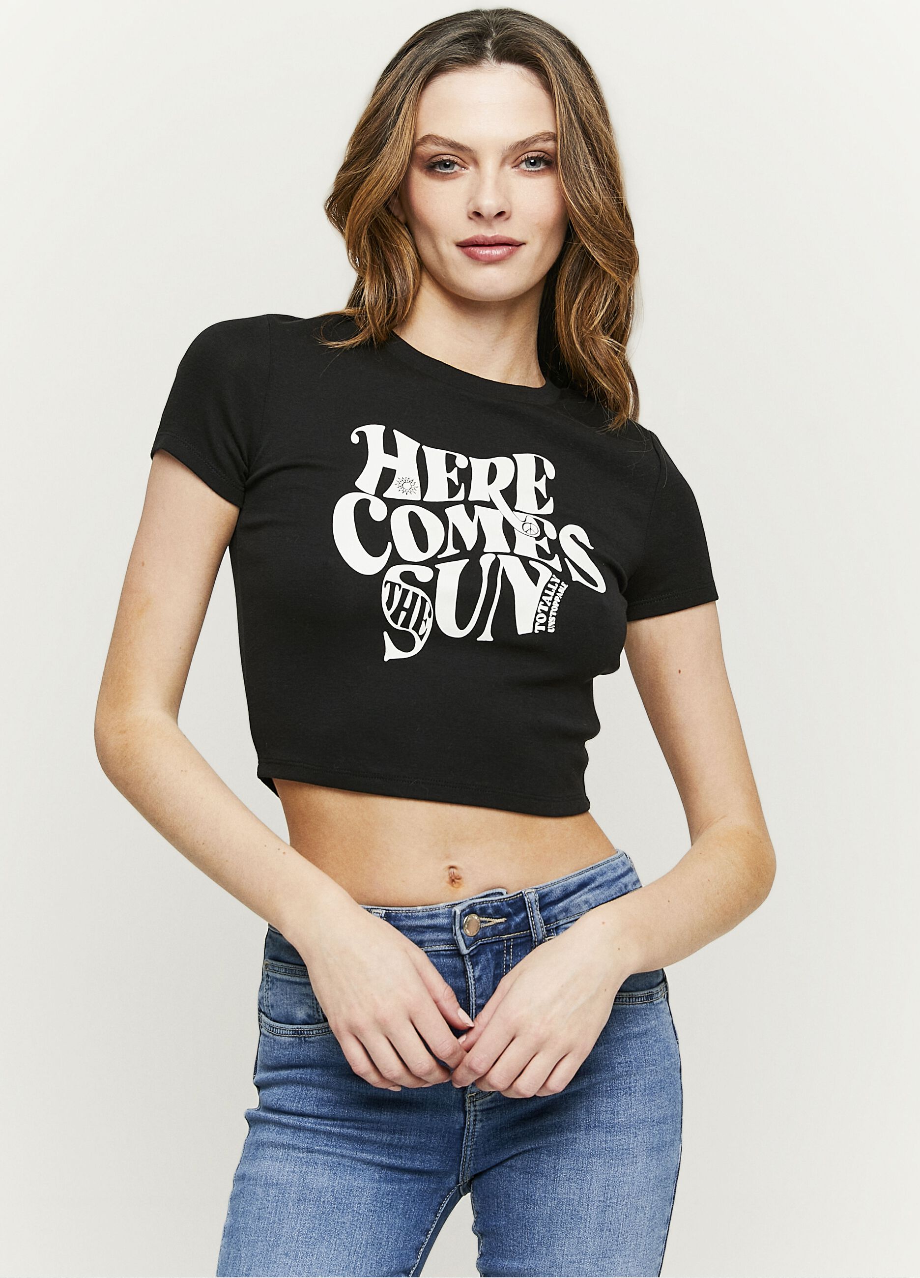 Cropped T-shirt with print