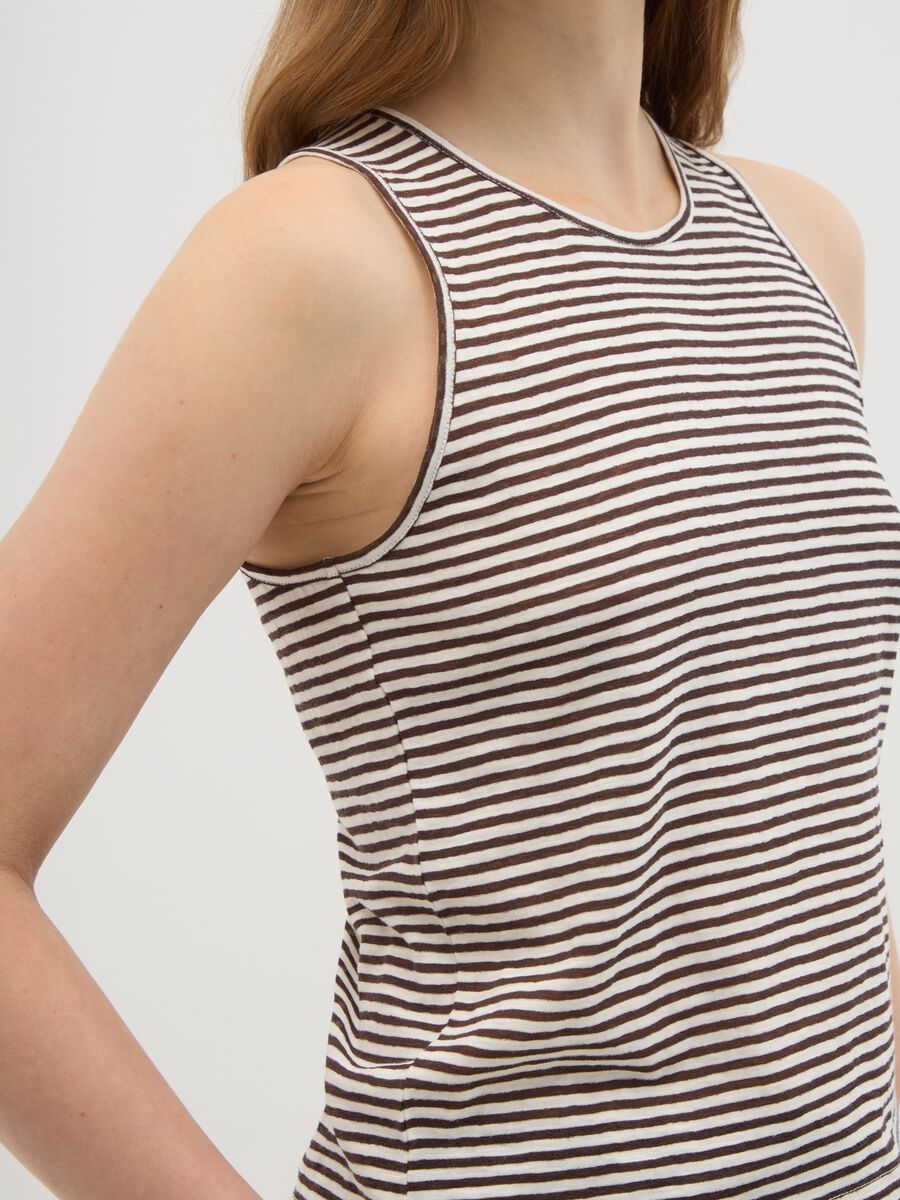 Women's Regular Fit Multicolour Sleeveless Top in Cotton Blend_2
