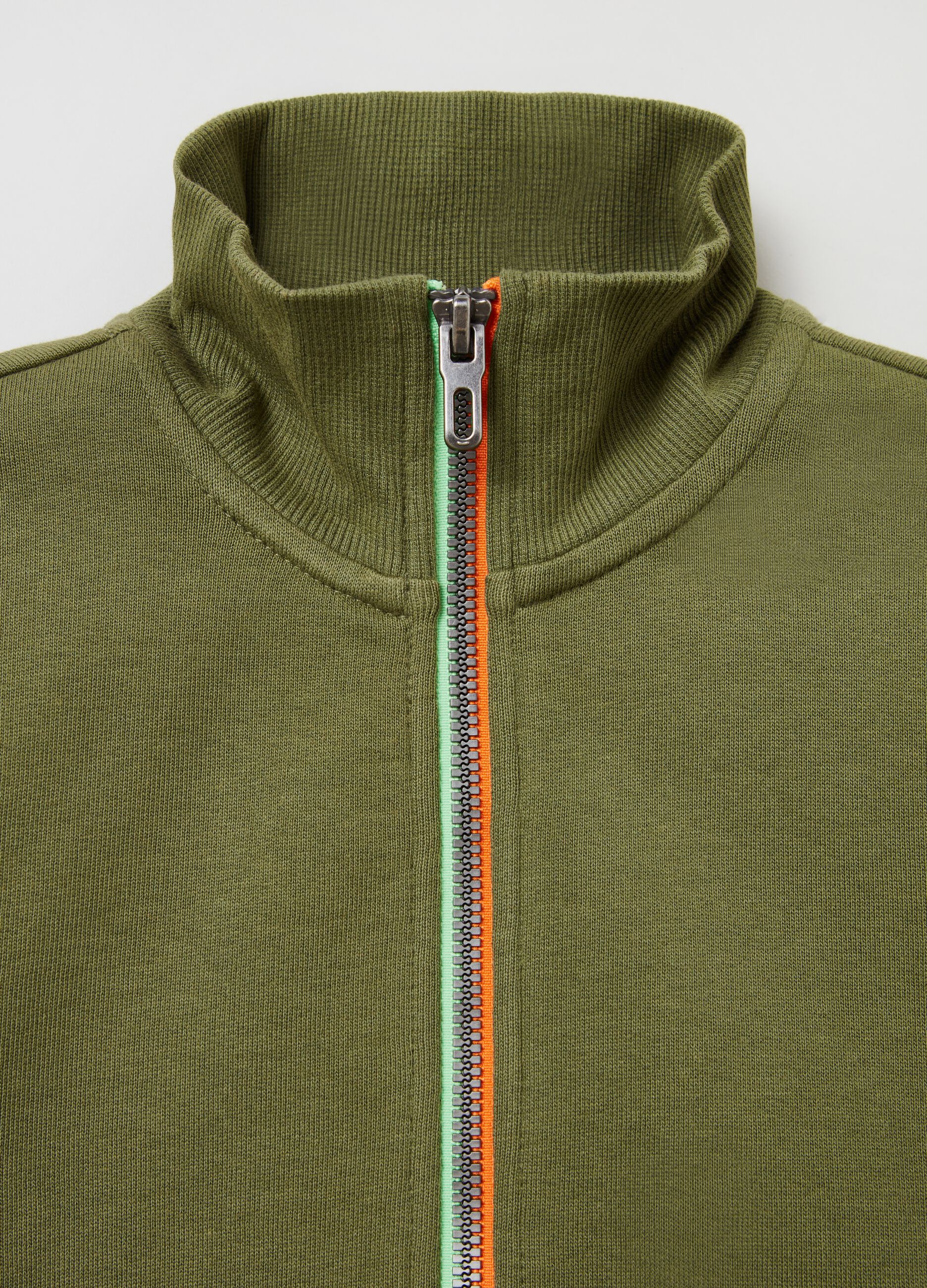 Full-zip in felpa a collo alto 