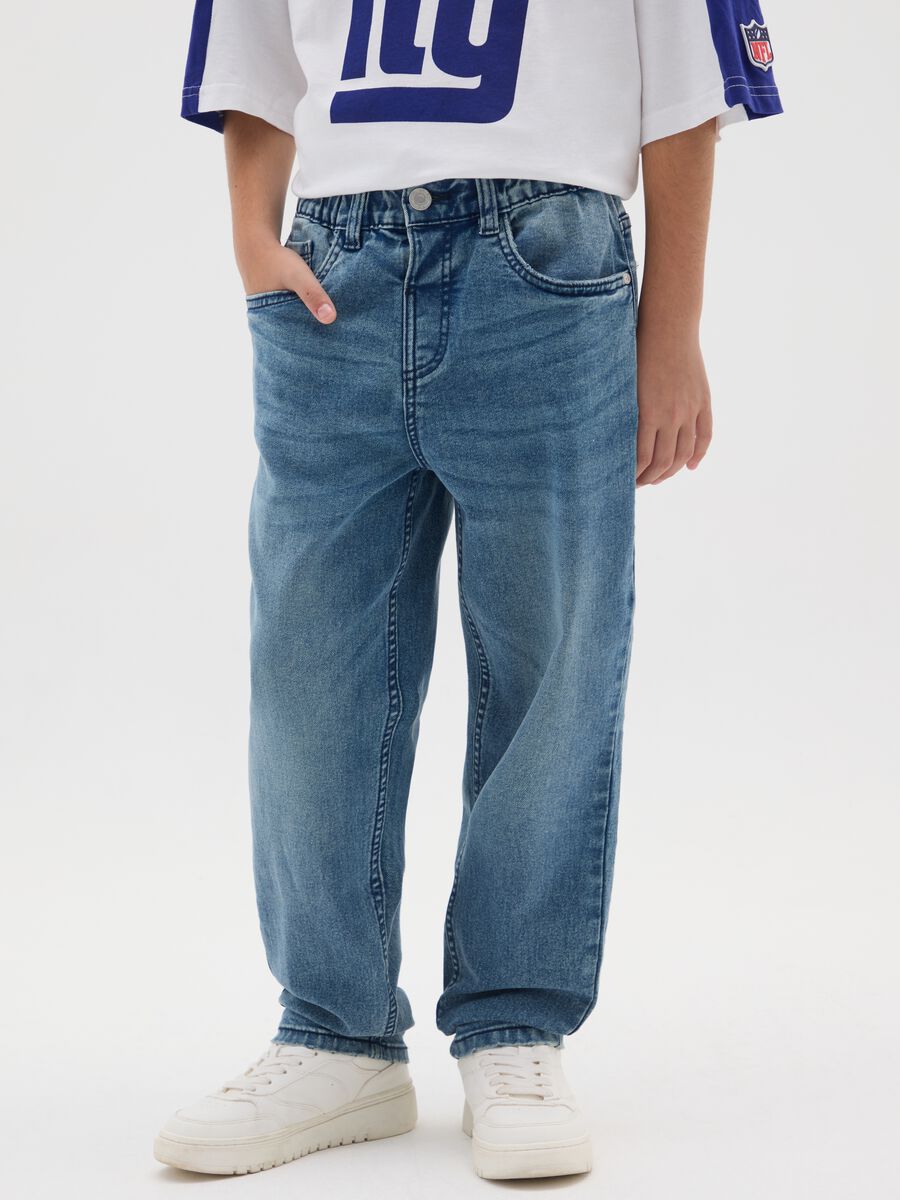 Jeans da ragazzo in denim blu comfort fit_2