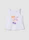 White pure cotton tank top for girls regular fit with cherries_0