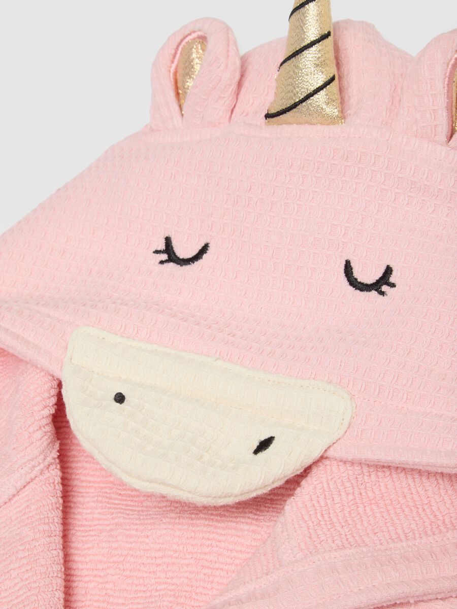 Baby Pink Unicorn Shaped Pure Cotton Bathrobe_2