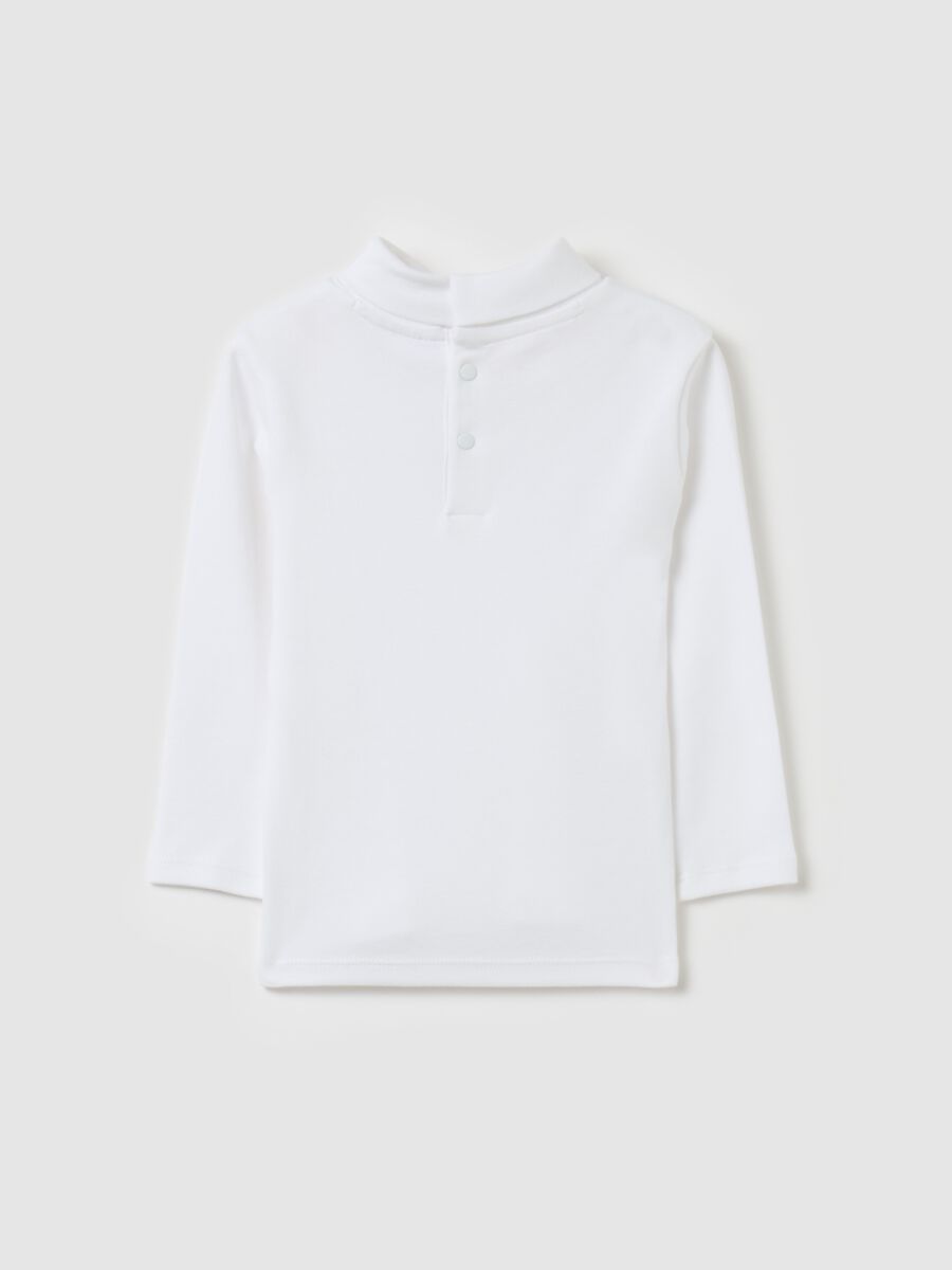 Cotton T-shirt with high neck_1