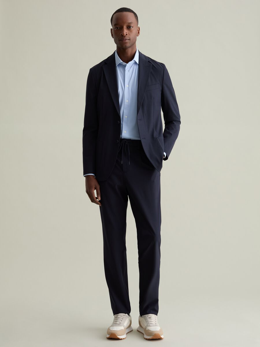 Chino jogger trousers in technical fabric_0