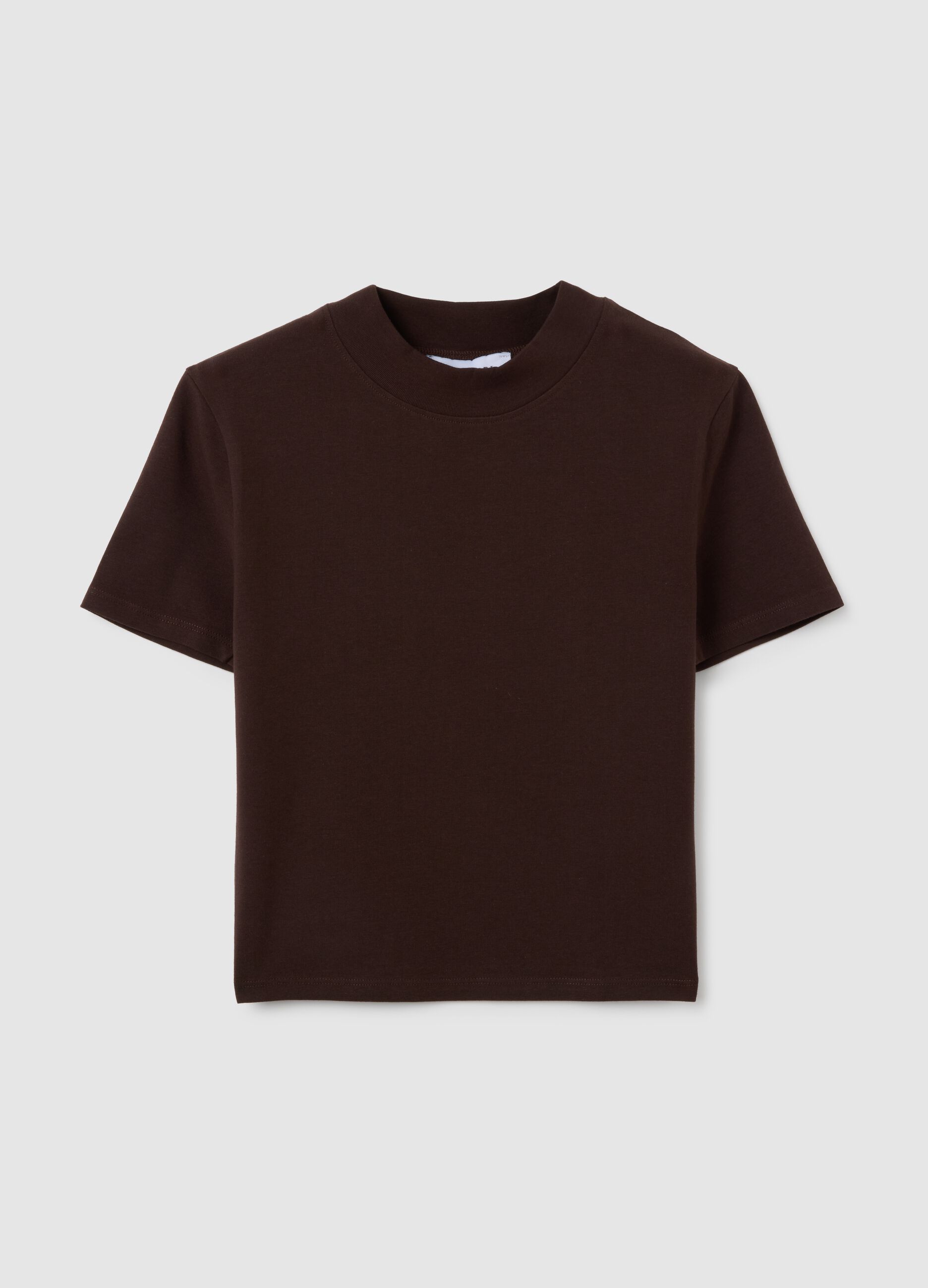Women's Brown Stretch Cotton T-shirt