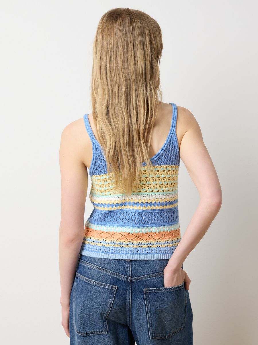 Multicolour Striped Cotton Crop Top_3