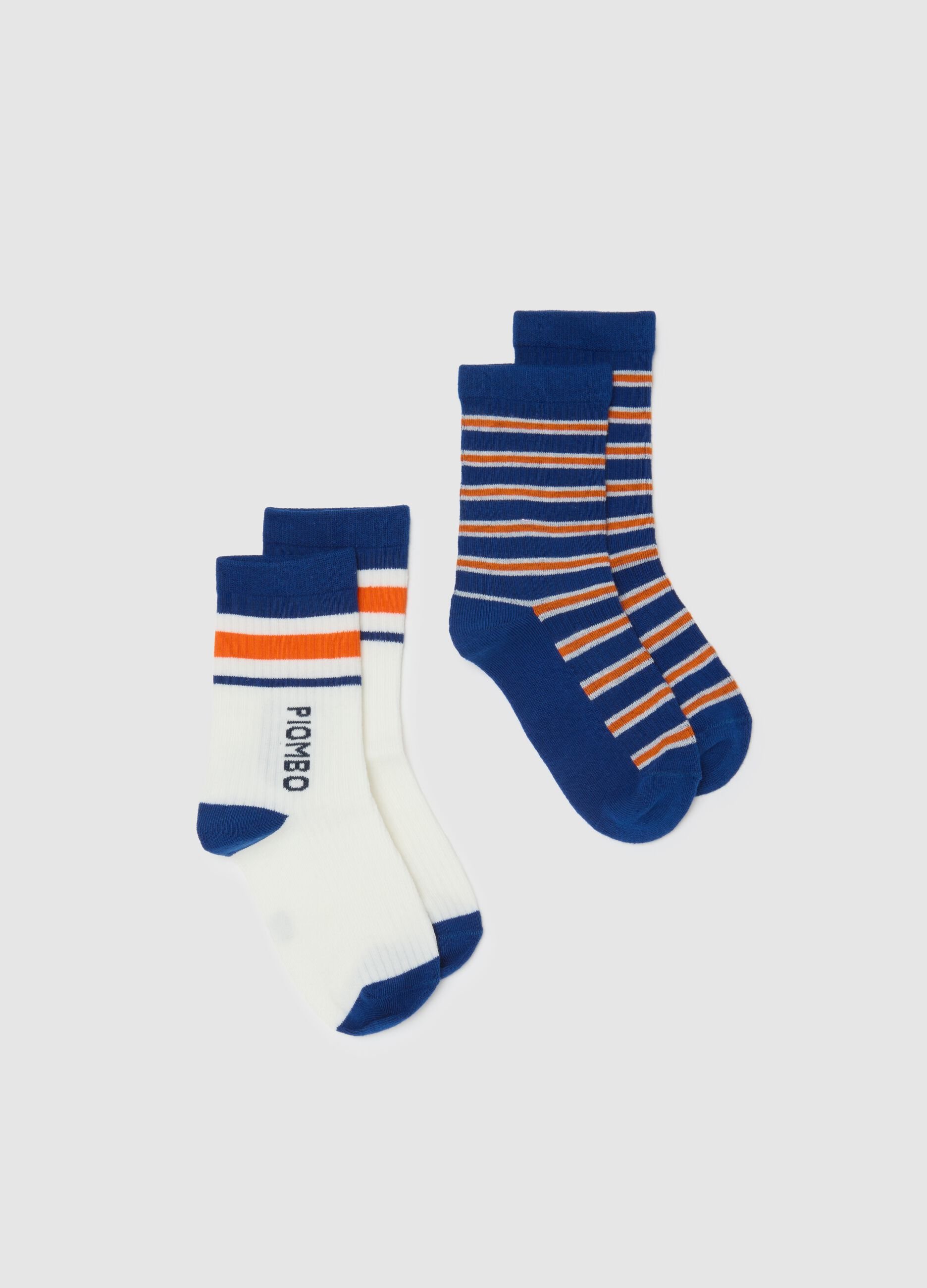 Set bipack calze da ragazzo in misto cotone multicolor elasticizzato