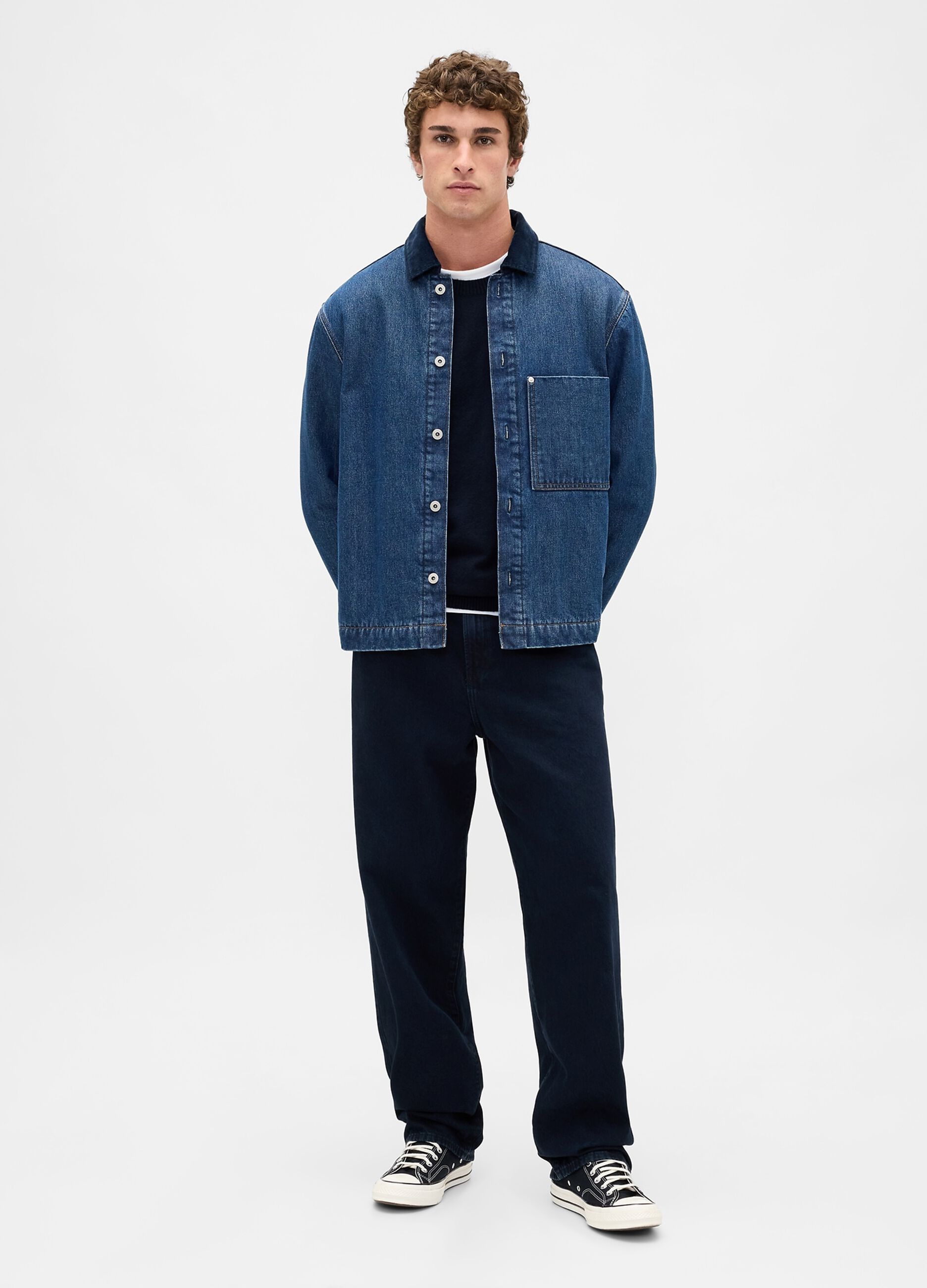 Blue Cotton Blend Jumper