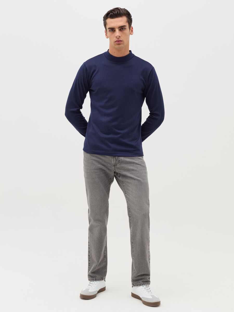 Felpa in pile mock neck_1