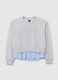 Girls' grey cotton blend sweatshirt with regular fit_0