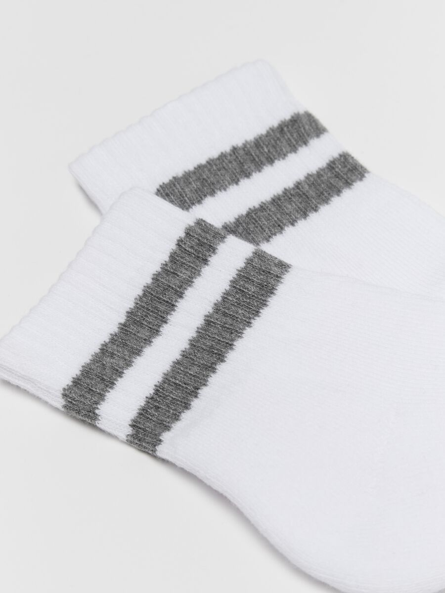 Three-pair pack tennis socks with striped bands_1