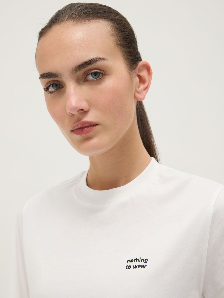 White Pure Cotton T-shirt Relaxed Fit_3