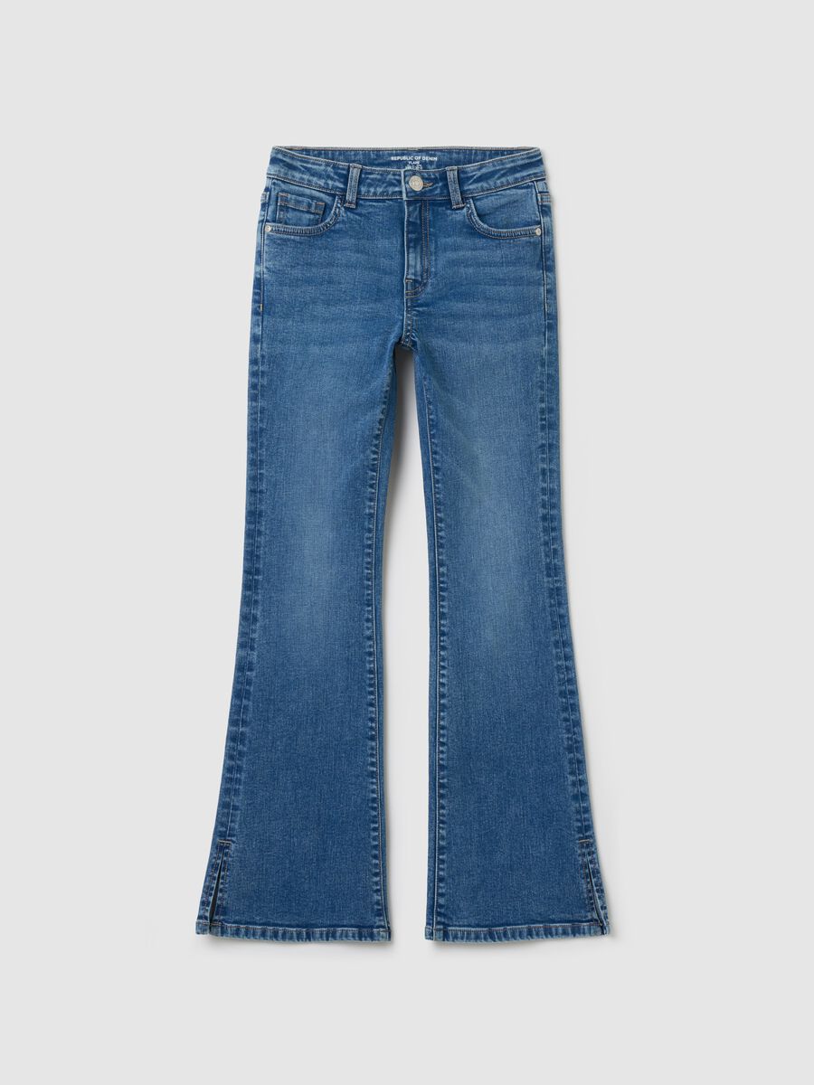 Jeans flare fit con scoloriture_0