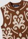 Gilet marrone e bianco in misto lana con girocollo_1