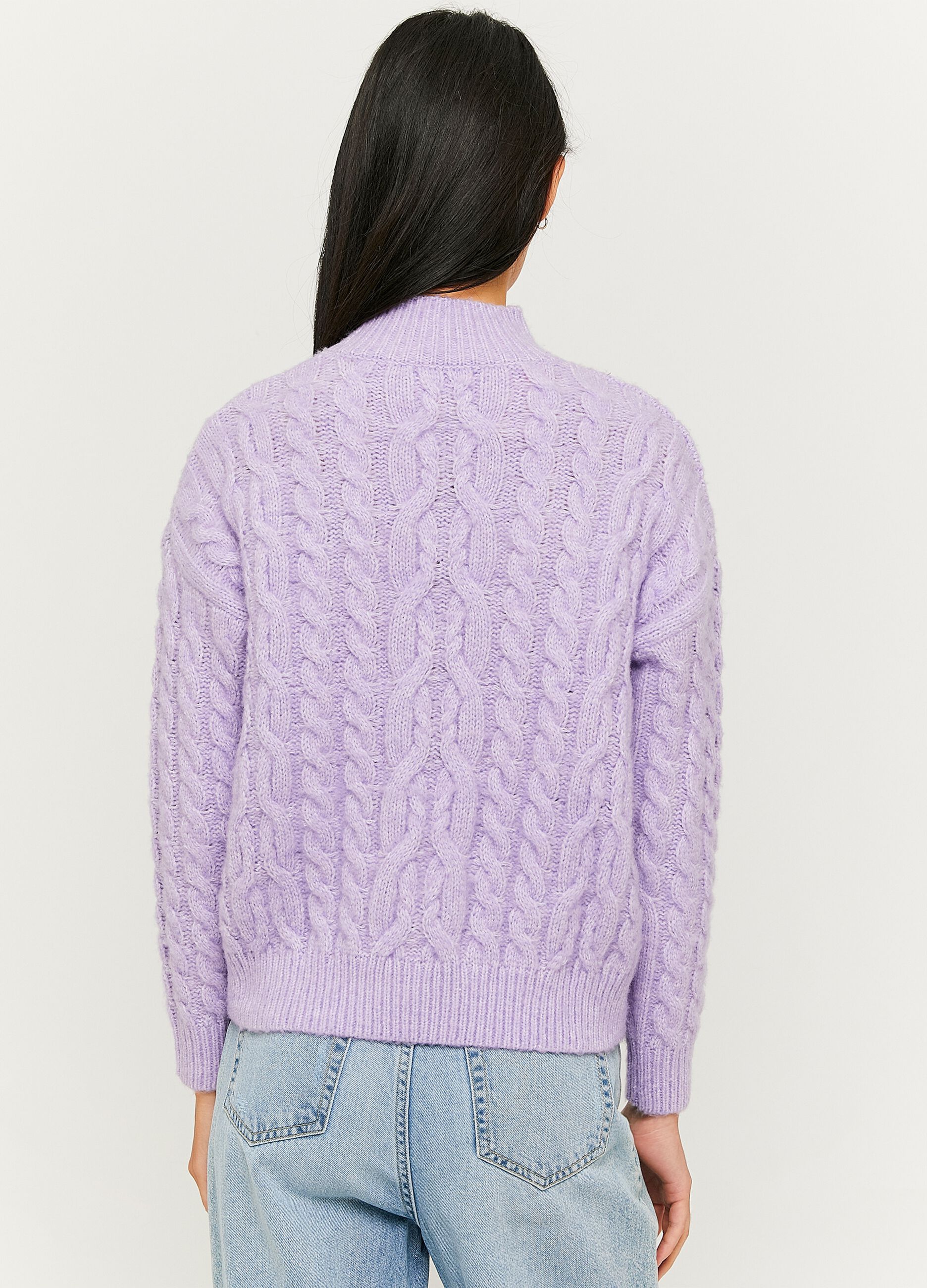 Pullover with mock neck