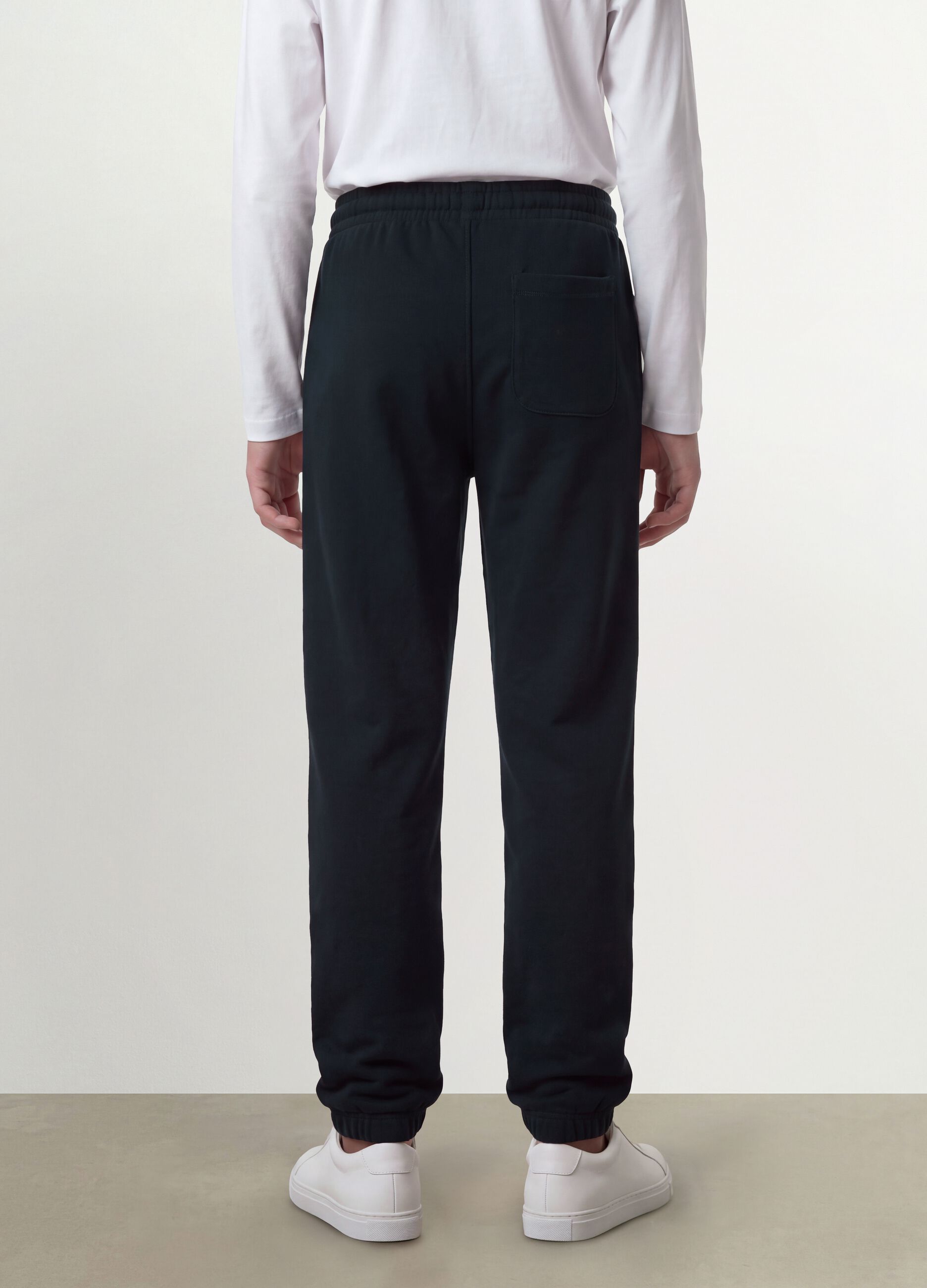 Navy organic cotton joggers with drawstring for boys