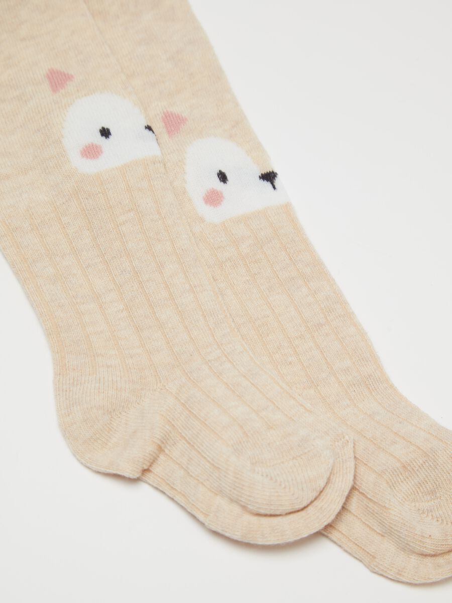 Organic cotton tights with fox design_1