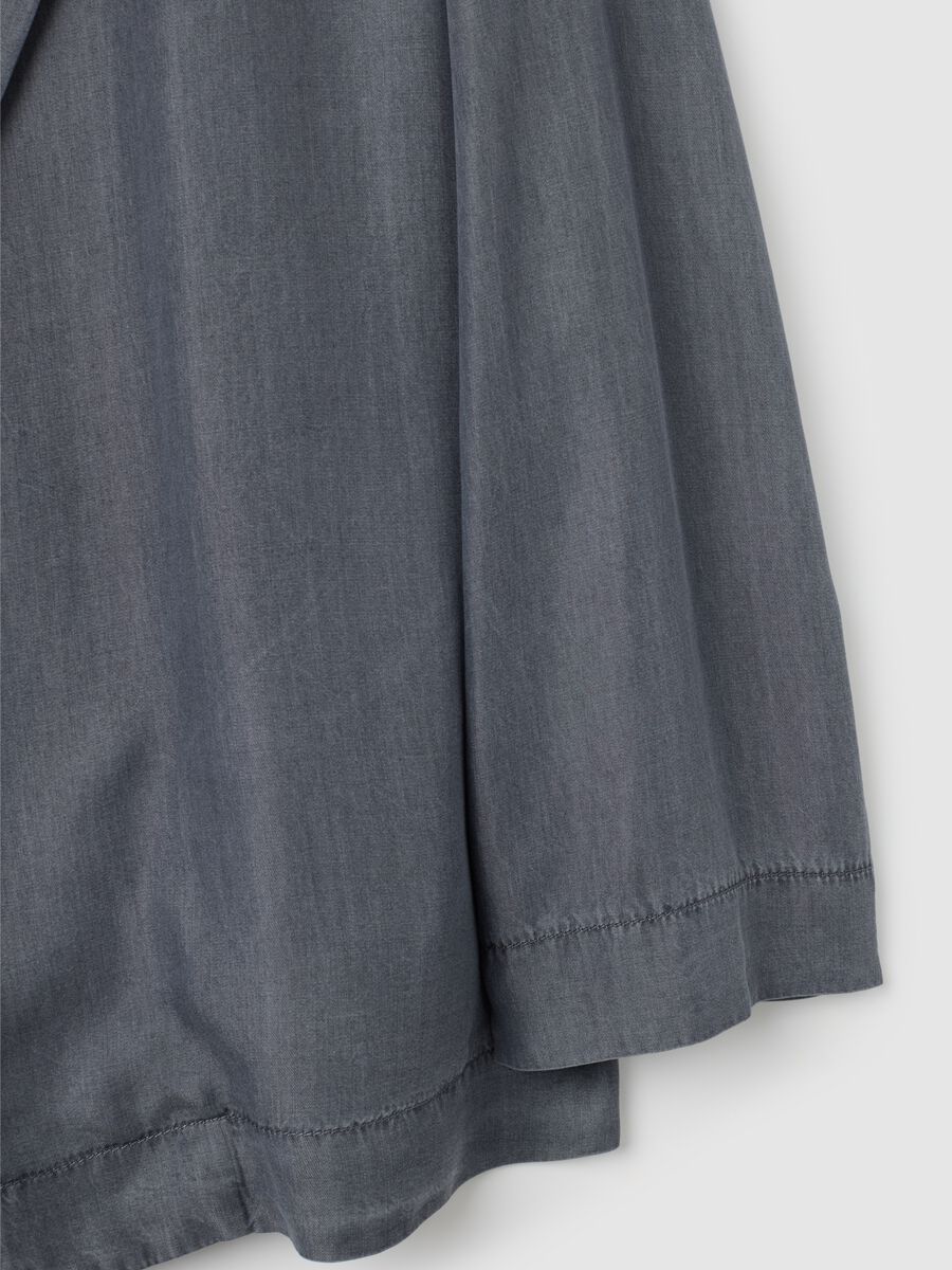 Women's grey regular fit blazer in pure Lyocell_1