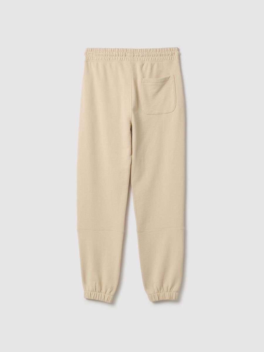 Pantaloni jogger beige da ragazzo in puro cotone organico regular fit_1