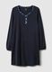 Blue nightshirt in pure cotton regular fit with Henley neckline_4