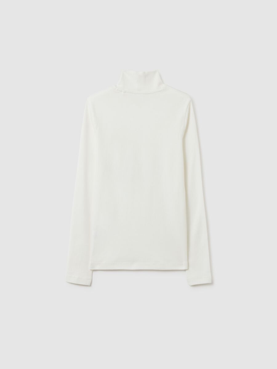 T-shirt da ragazza in puro cotone bianca slim fit_1