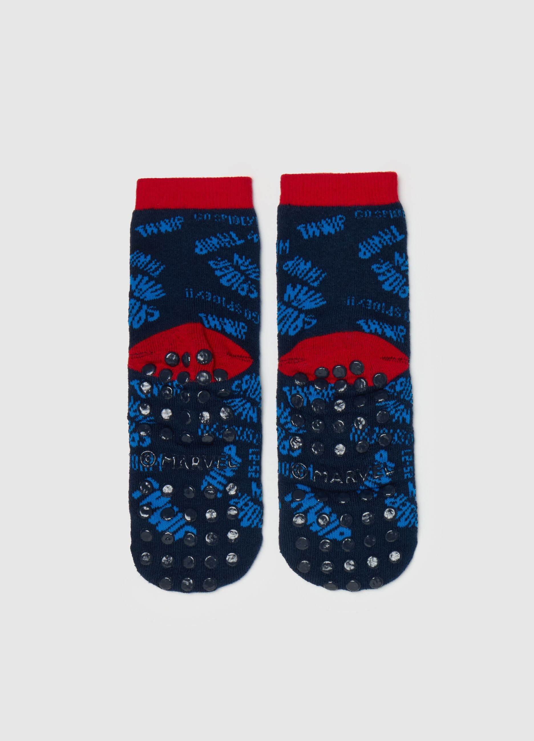 Slipper socks with Spider-Man design