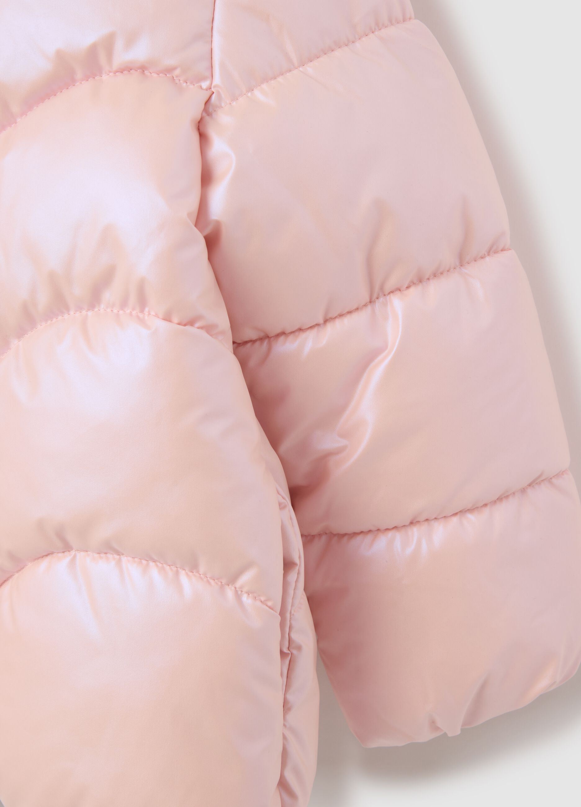 Pink padded jacket for girls regular fit