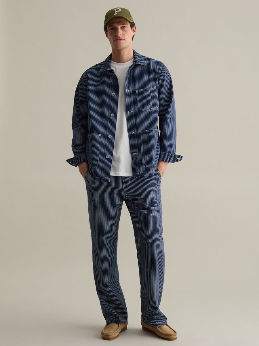 Pinstriped worker chino trousers_0