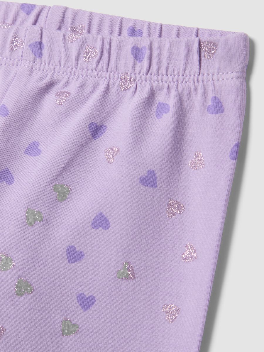 2-pack multicolour stretch cotton leggings for baby girls_2