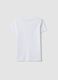 White pure cotton T-shirt with front print_4