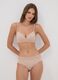 Beige stretch microfibre briefs with lace_0