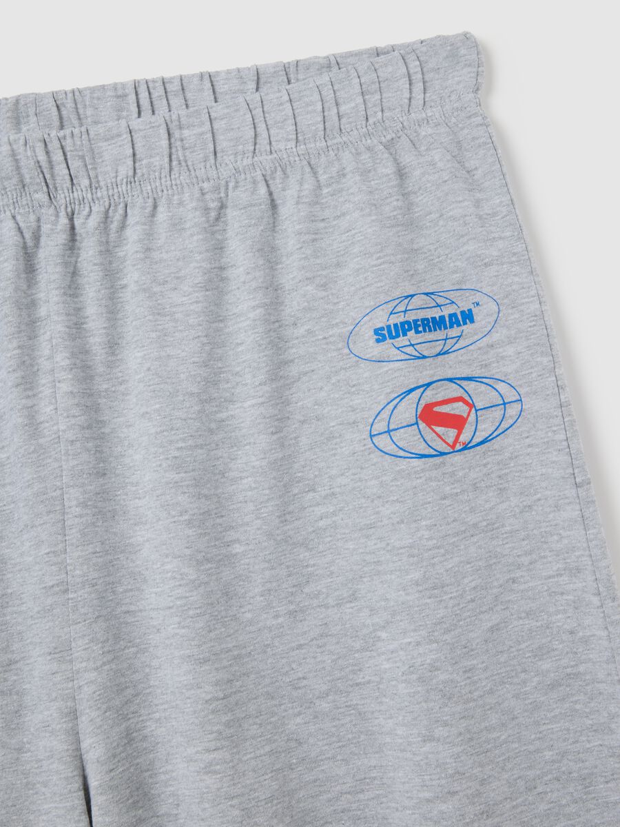 Men's Blue Pure Cotton Superman Graphic Pyjama Set_1