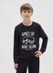 Boys' black long sleeve t-shirt in pure cotton regular fit_0