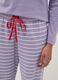 Purple striped pure cotton pyjamas with regular fit and embroidery_3
