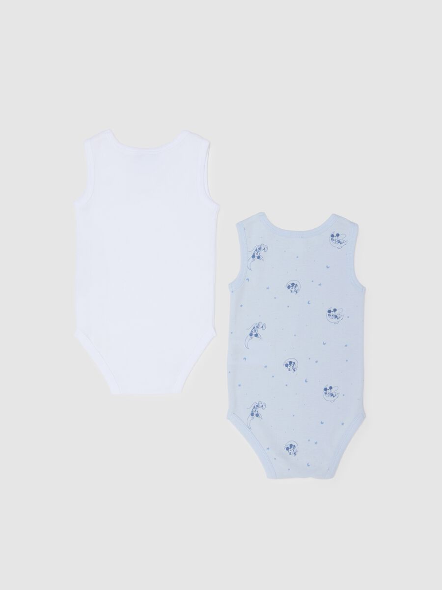 Multi-colour pure cotton baby bodysuit twin pack with Mickey Mouse prints_1