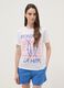 White pure cotton T-shirt with front print, regular fit_2