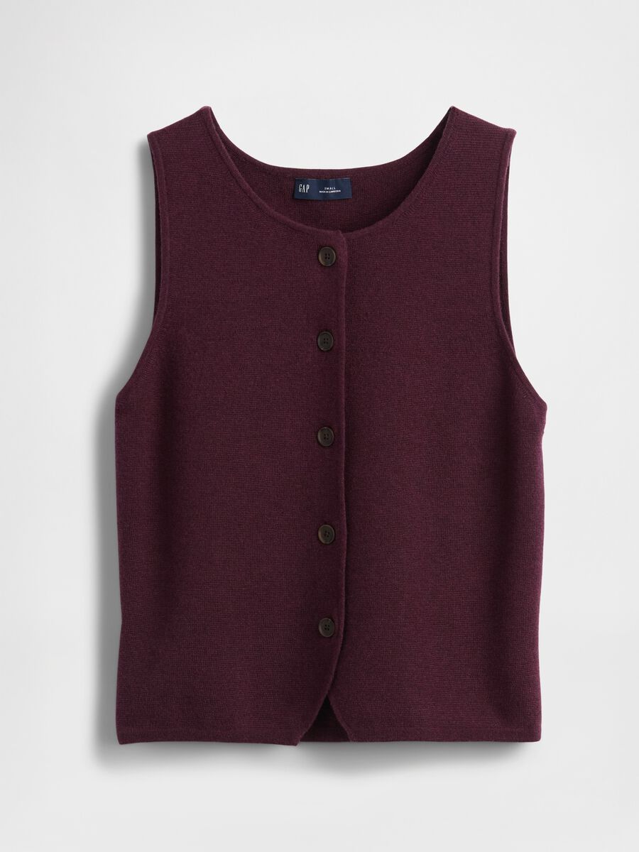 Gilet viola in misto fibre_3