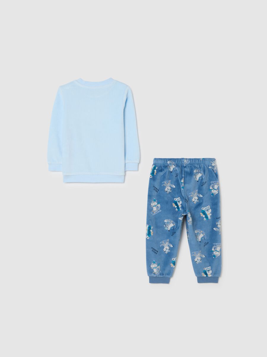 Baby Blue Velour Sleepsuit Regular Fit_1