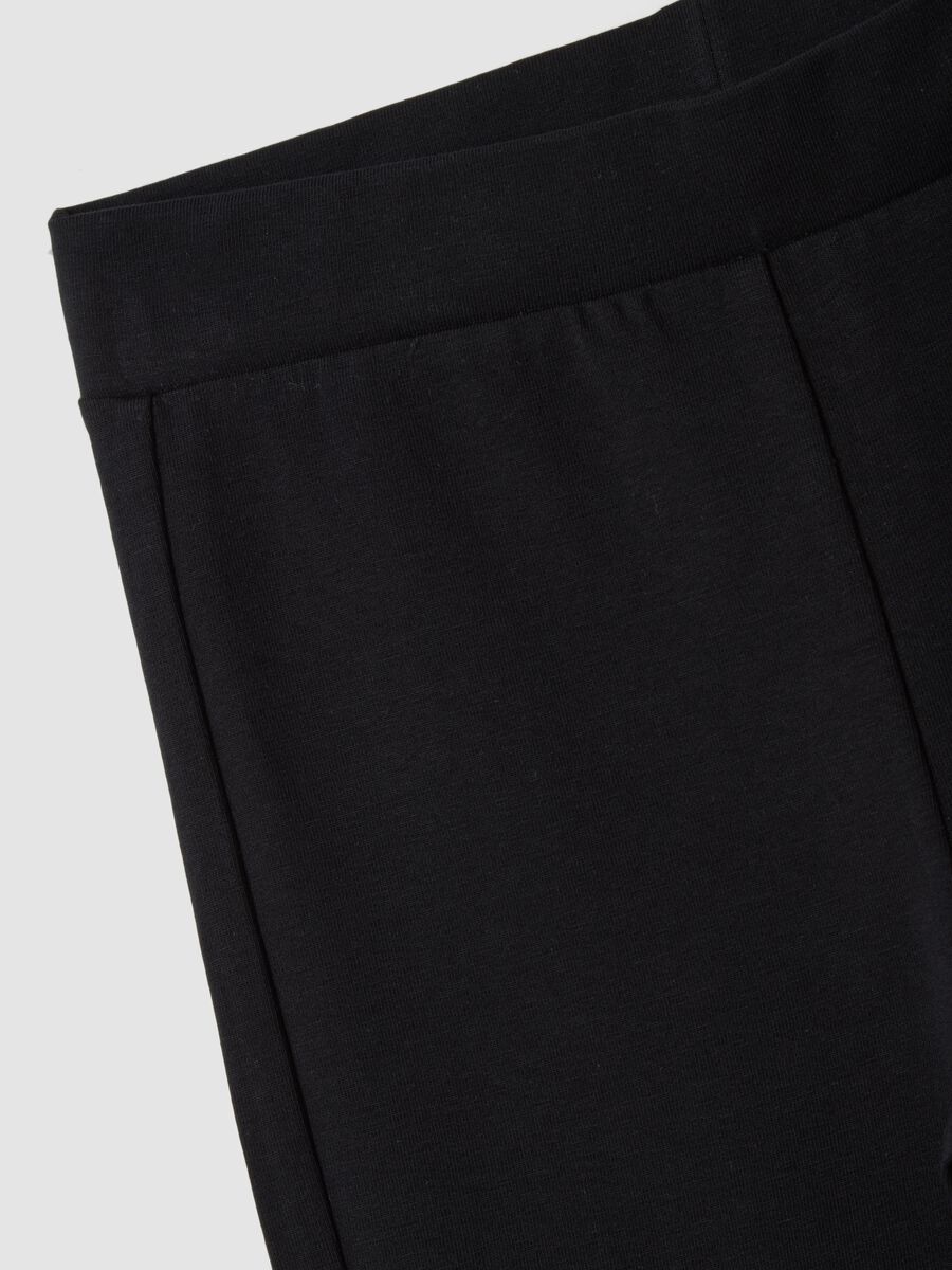Leggings neri flare in cotone organico elasticizzato per ragazza_4