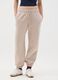 Beige Cotton Blend Regular Fit Trousers_1