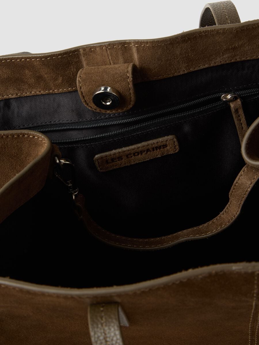 Brown genuine leather handbag with double handles_1