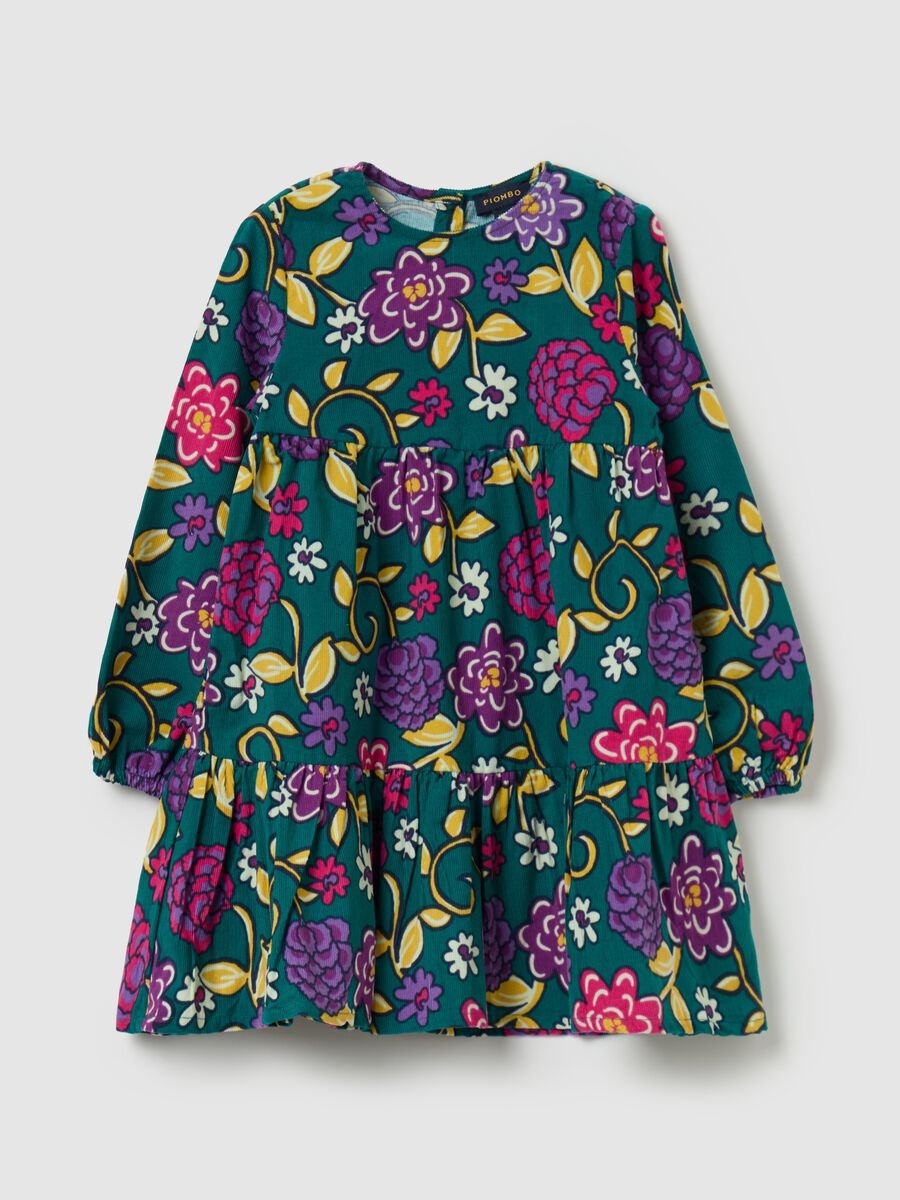 Velvet dress with floral pattern_0